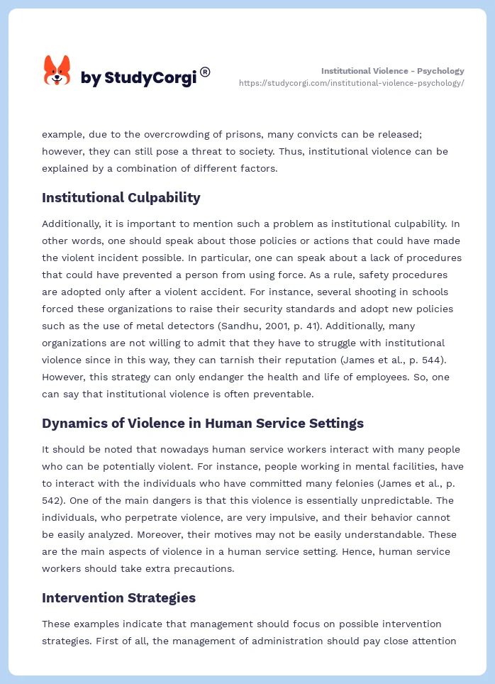 Institutional Violence - Psychology. Page 2