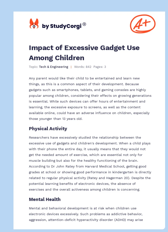 Impact of Excessive Gadget Use Among Children. Page 1