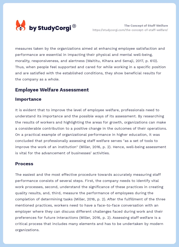 The Concept of Staff Welfare. Page 2