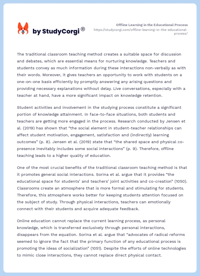 Offline Learning in the Educational Process. Page 2