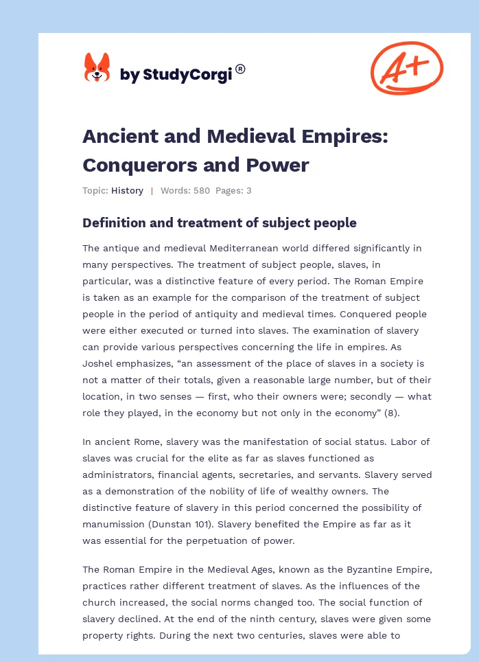 Ancient and Medieval Empires: Conquerors and Power. Page 1
