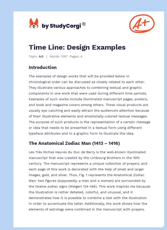 Time Line: Design Examples. Page 1