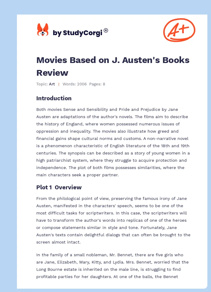 Movies Based on J. Austen's Books Review. Page 1
