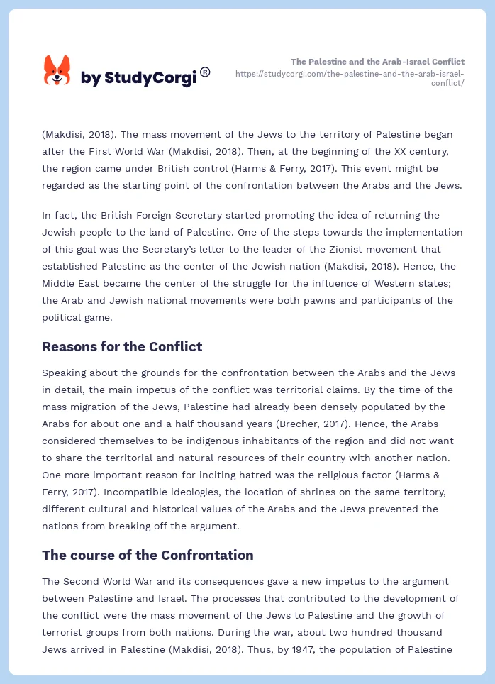 The Palestine and the Arab-Israel Conflict. Page 2