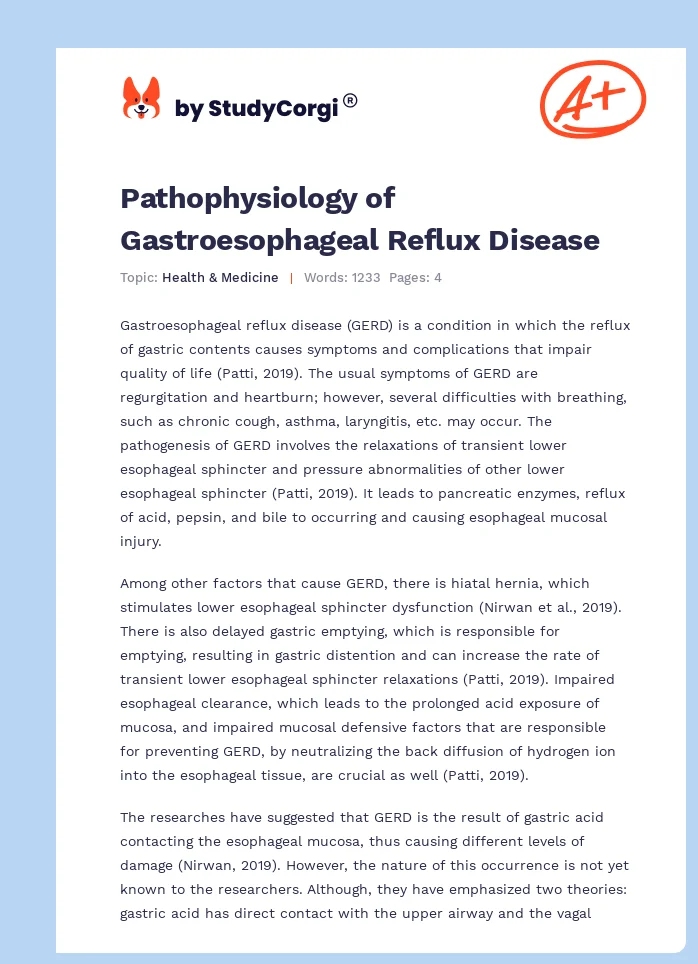 Pathophysiology of Gastroesophageal Reflux Disease. Page 1