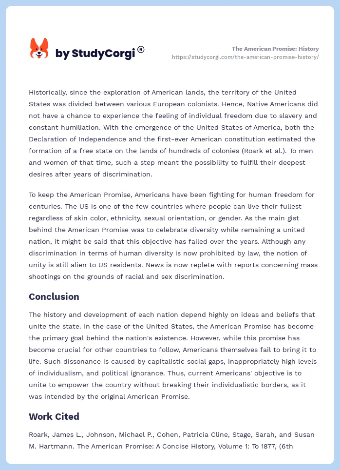 The American Promise: History. Page 2
