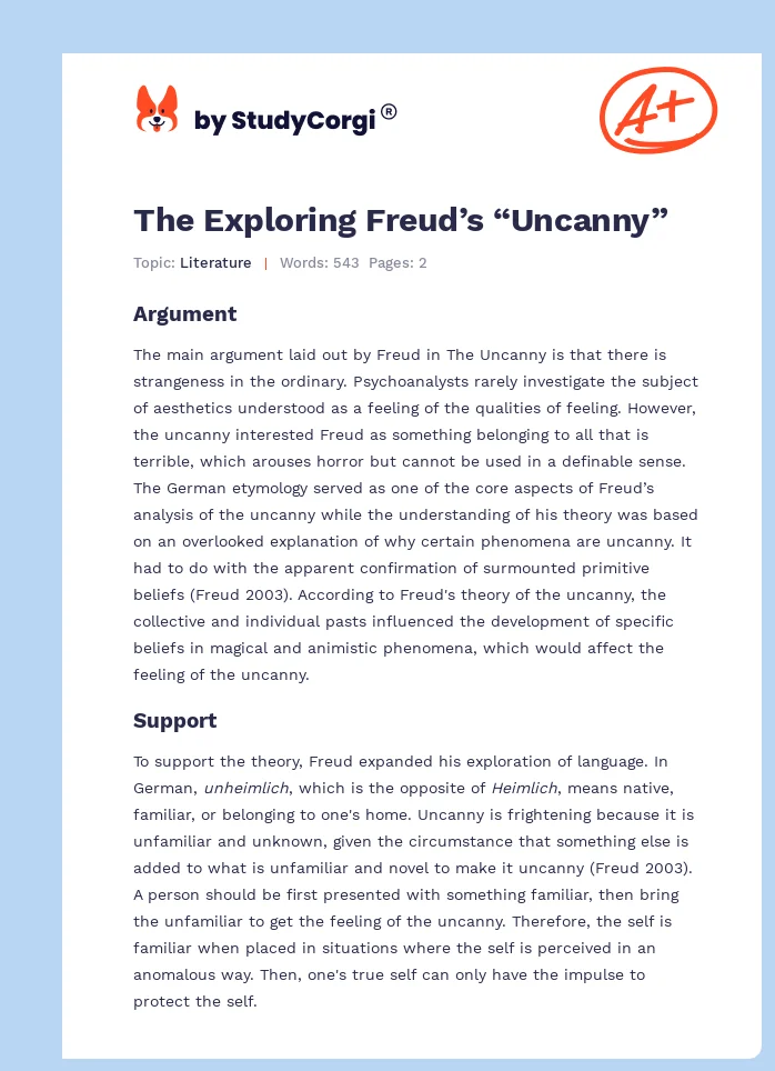 The Exploring Freud’s “Uncanny”. Page 1