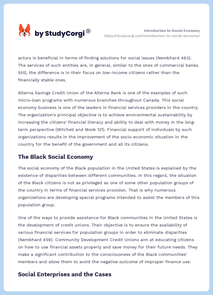 Introduction to Social Economy. Page 2