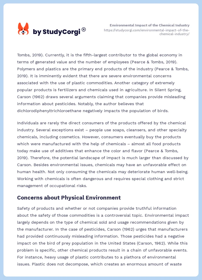 Environmental Impact of the Chemical Industry. Page 2