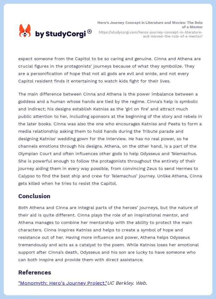 Hero’s Journey Concept in Literature and Movies: The Role of a Mentor. Page 2