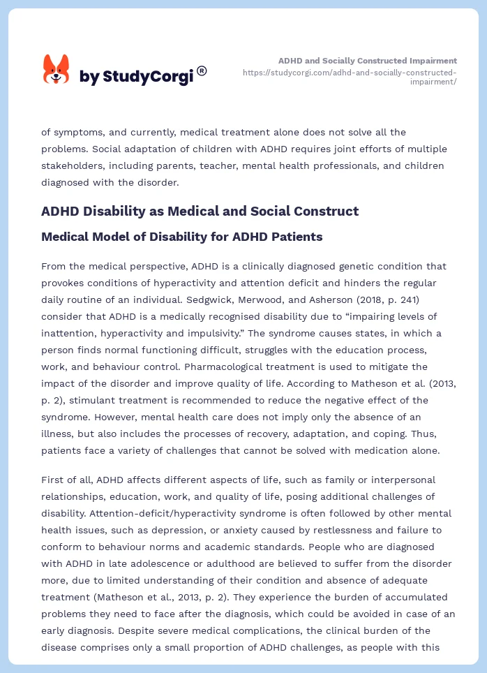 ADHD and Socially Constructed Impairment. Page 2