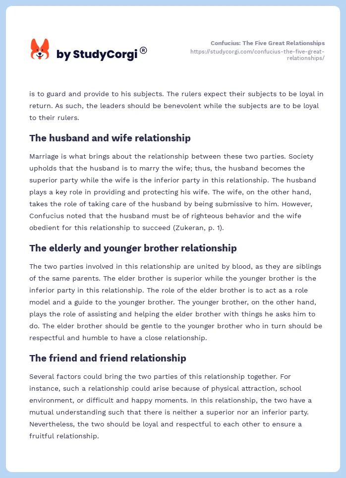 Confucius: The Five Great Relationships. Page 2