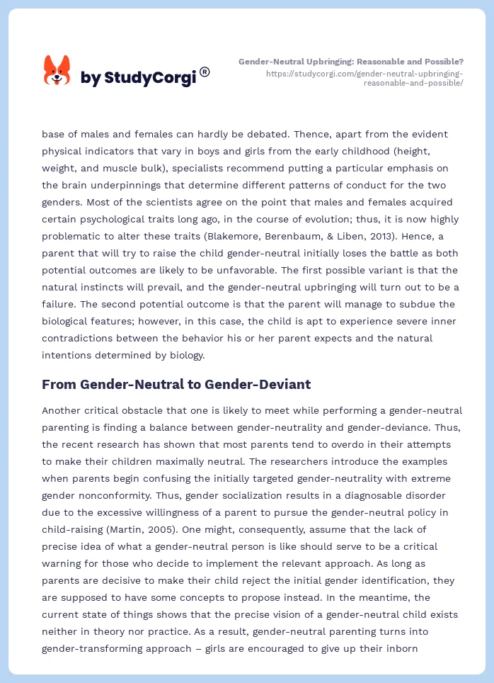 Gender-Neutral Upbringing: Reasonable and Possible?. Page 2