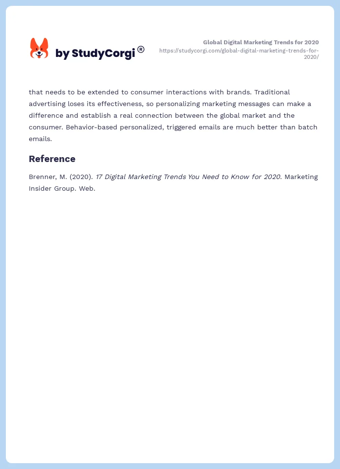 Global Digital Marketing Trends for 2020. Page 2