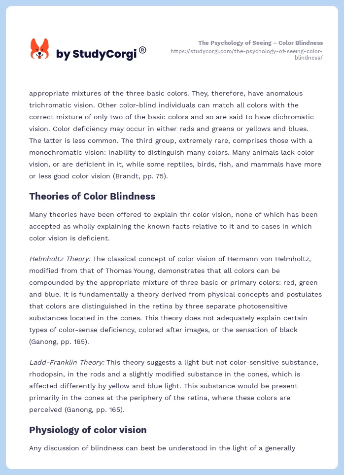 The Psychology of Seeing – Color Blindness. Page 2