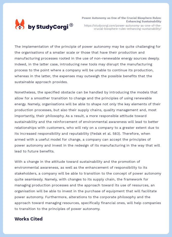 Power Autonomy as One of the Crucial Biosphere Rules: Enhancing Sustainability. Page 2