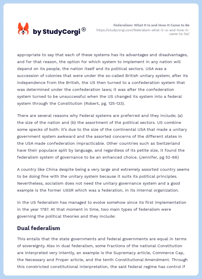 Federalism: What It Is and How It Came to Be. Page 2
