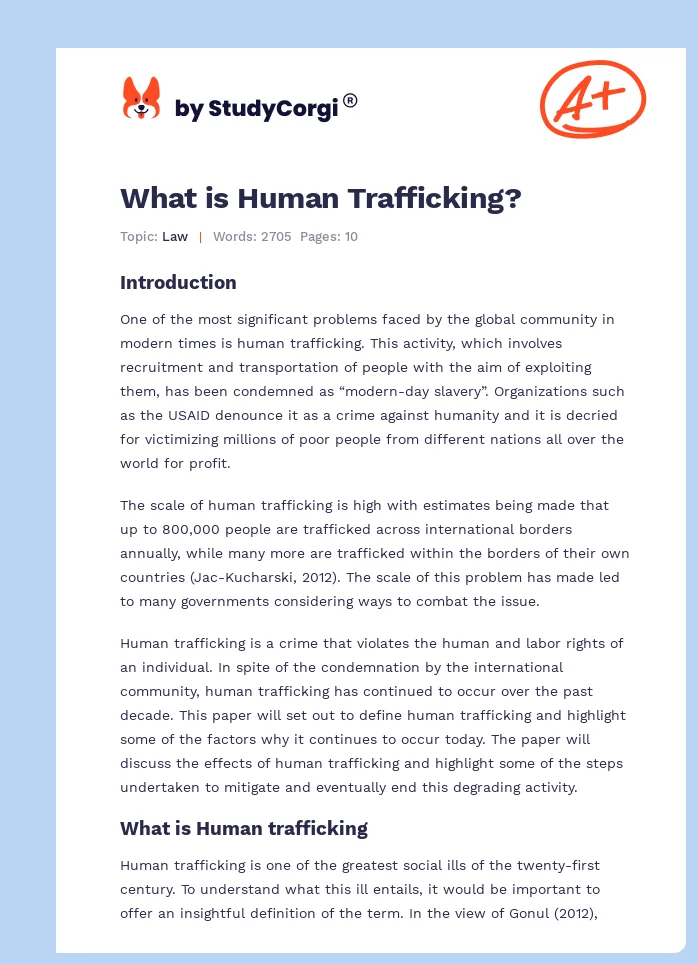 What is Human Trafficking?. Page 1