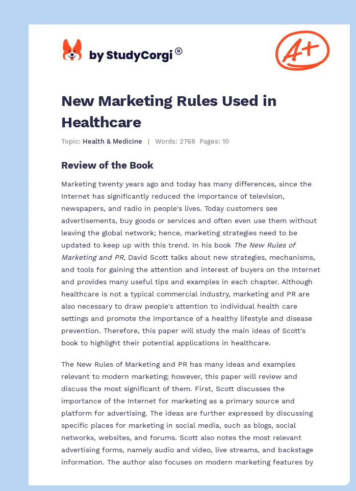 New Marketing Rules Used in Healthcare. Page 1