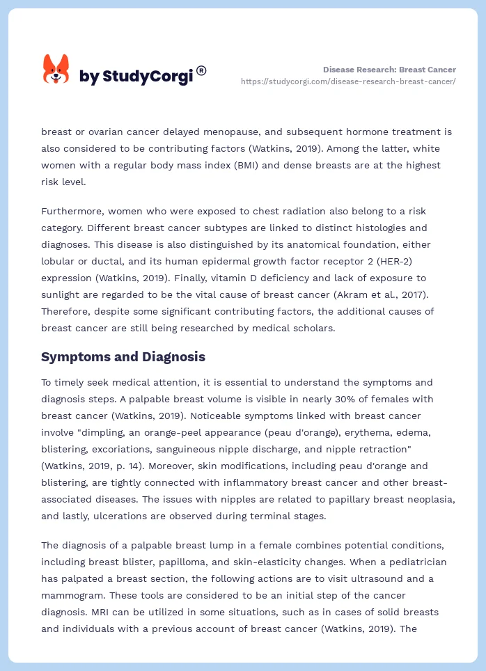 Disease Research: Breast Cancer. Page 2