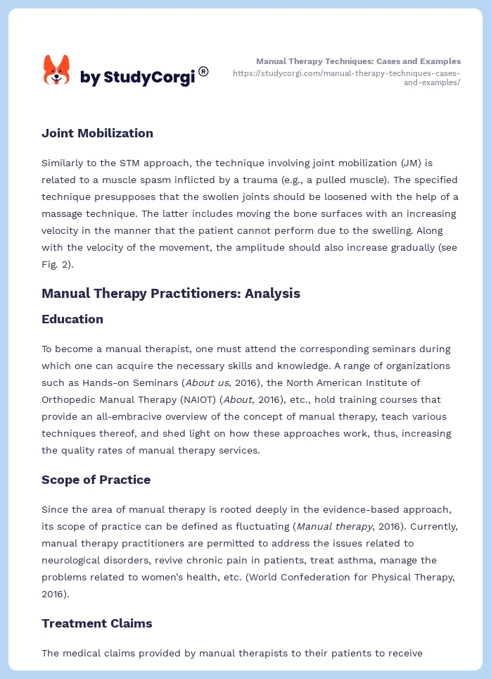 Manual Therapy Techniques: Cases and Examples. Page 2