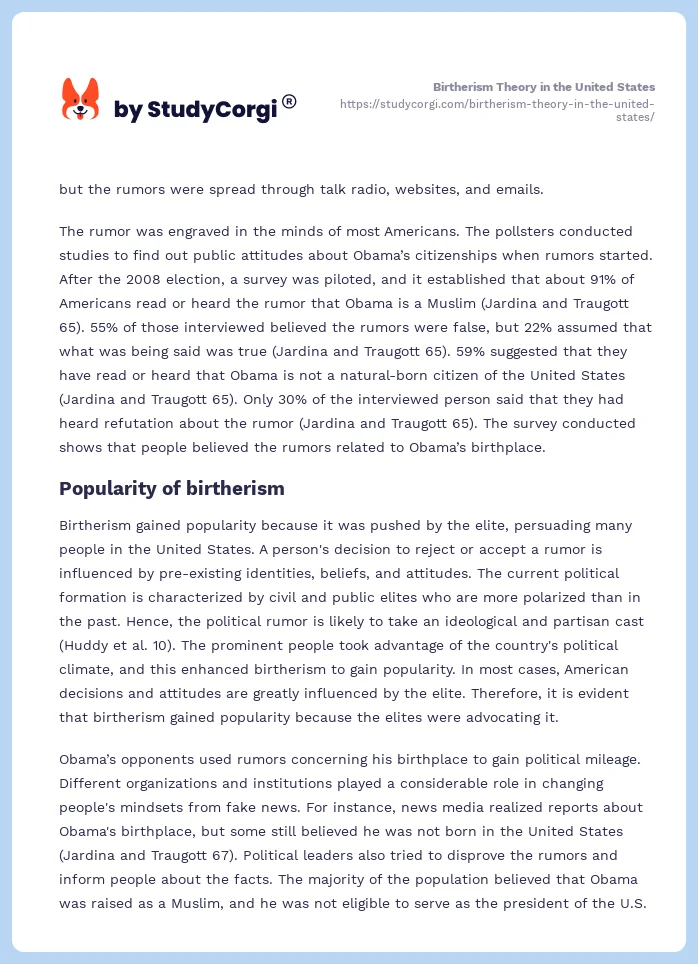 Birtherism Theory in the United States. Page 2