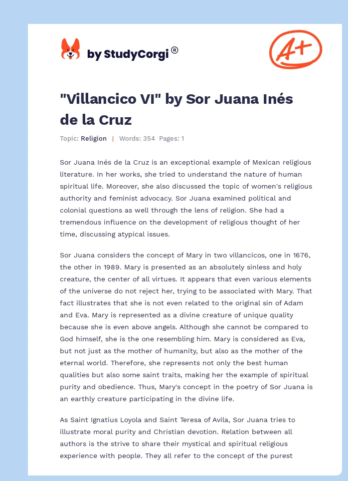 "Villancico VI" by Sor Juana Inés de la Cruz. Page 1