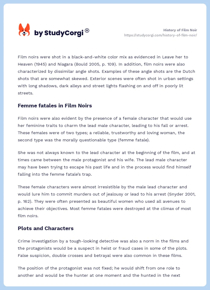 History of Film Noir. Page 2