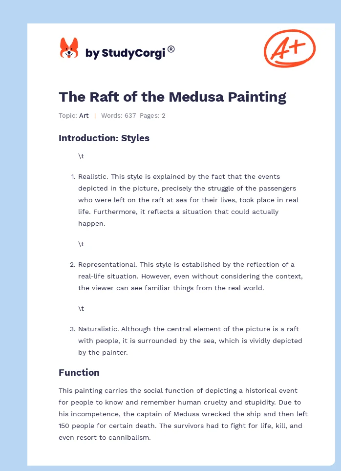 The Raft of the Medusa Painting. Page 1