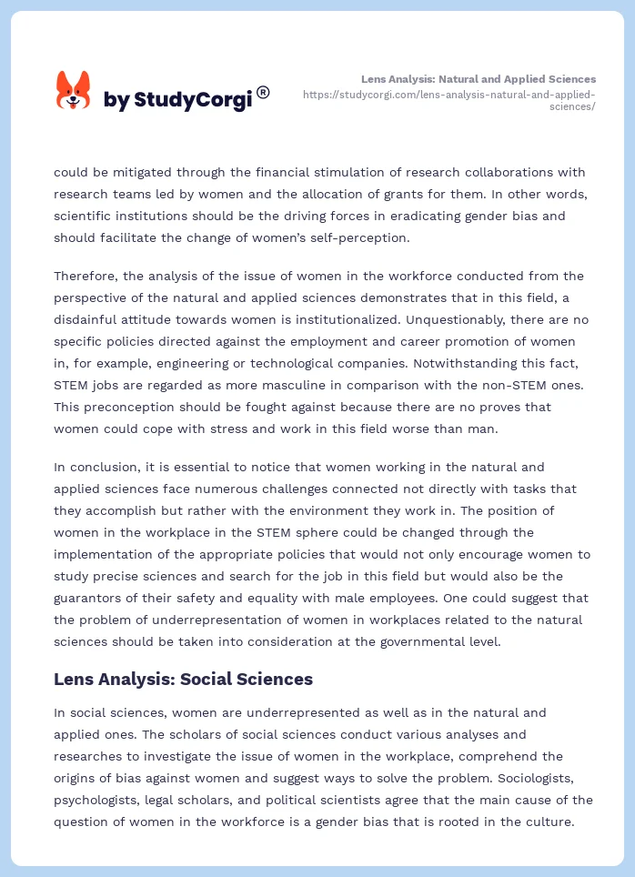 Lens Analysis: Natural and Applied Sciences. Page 2