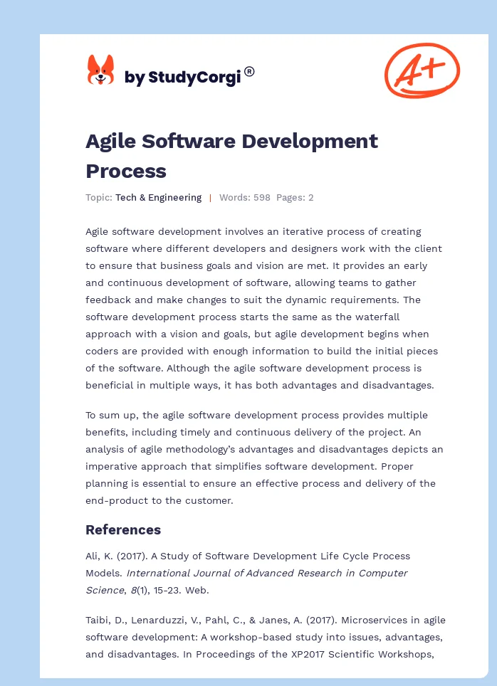 Agile Software Development Process. Page 1