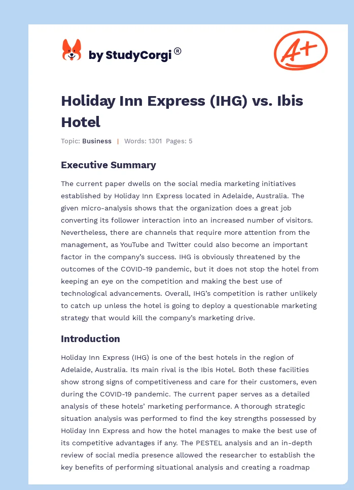 Holiday Inn Express (IHG) vs. Ibis Hotel. Page 1