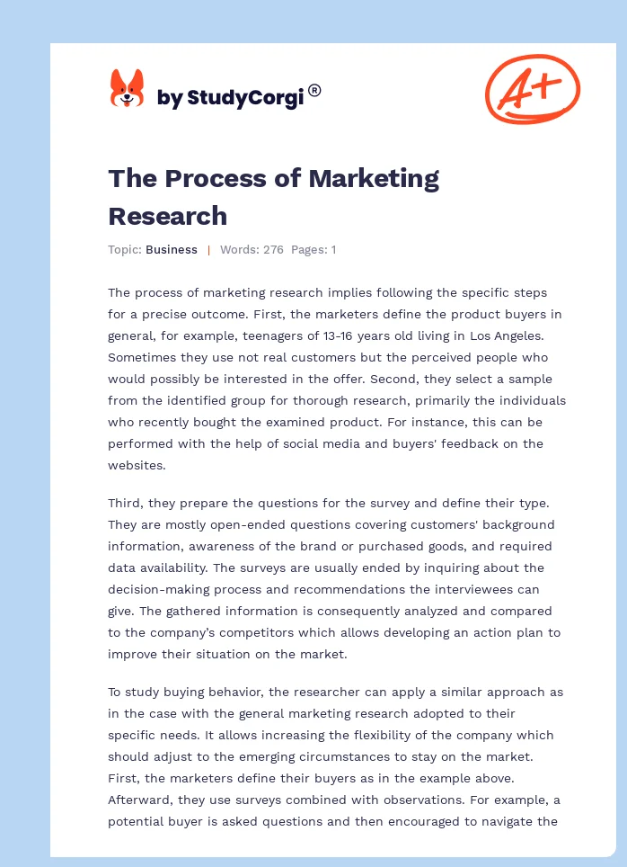 The Process of Marketing Research. Page 1