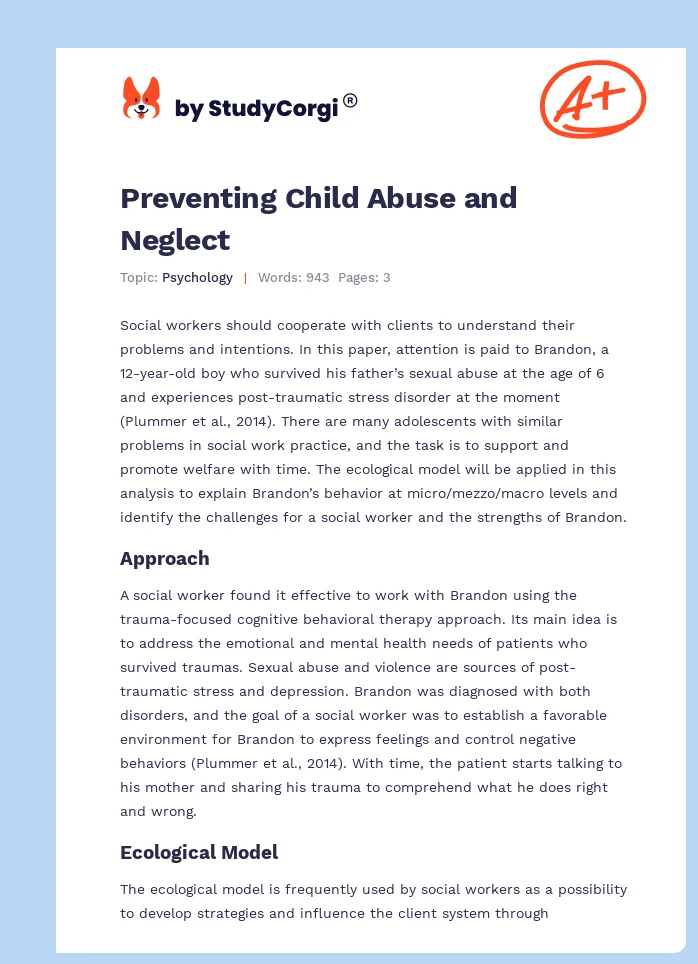 Preventing Child Abuse and Neglect. Page 1