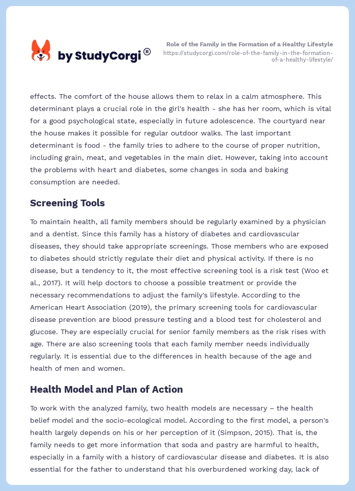 Role of the Family in the Formation of a Healthy Lifestyle. Page 2