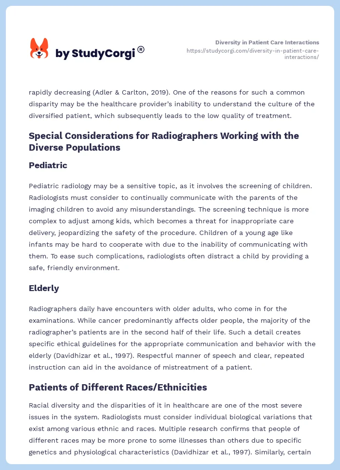 Diversity in Patient Care Interactions. Page 2