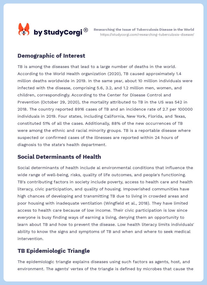 Researching the Issue of Tuberculosis Disease in the World. Page 2