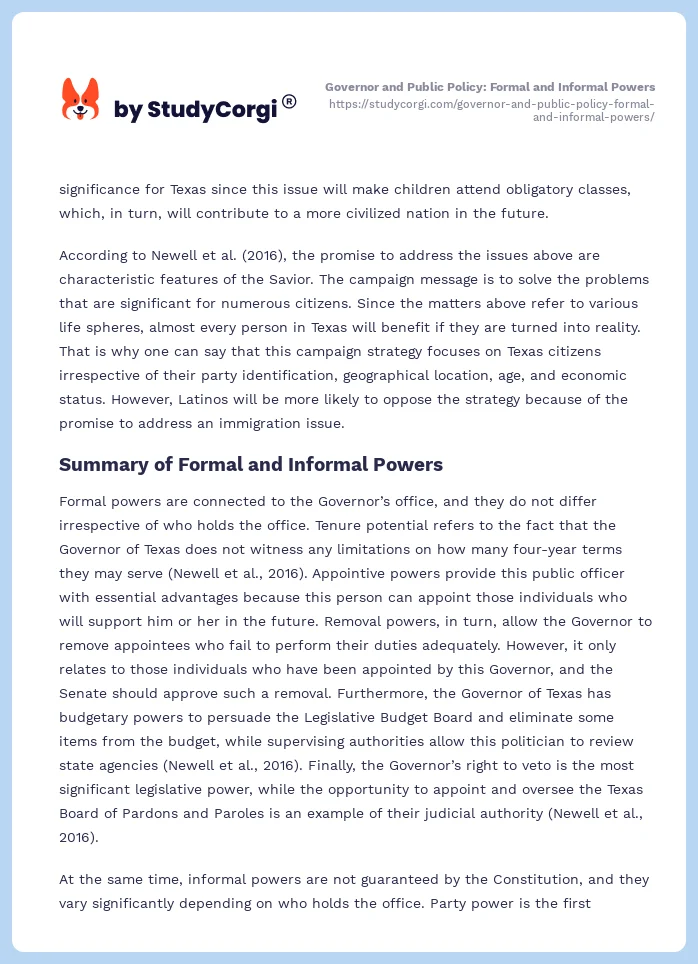 Governor and Public Policy: Formal and Informal Powers. Page 2