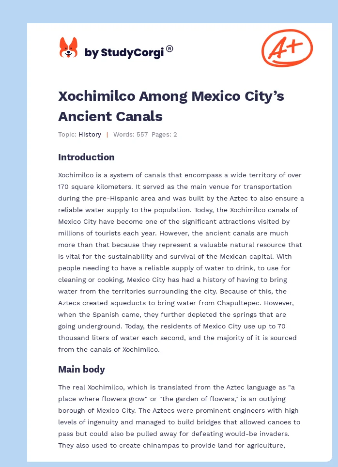 Xochimilco Among Mexico City’s Ancient Canals. Page 1