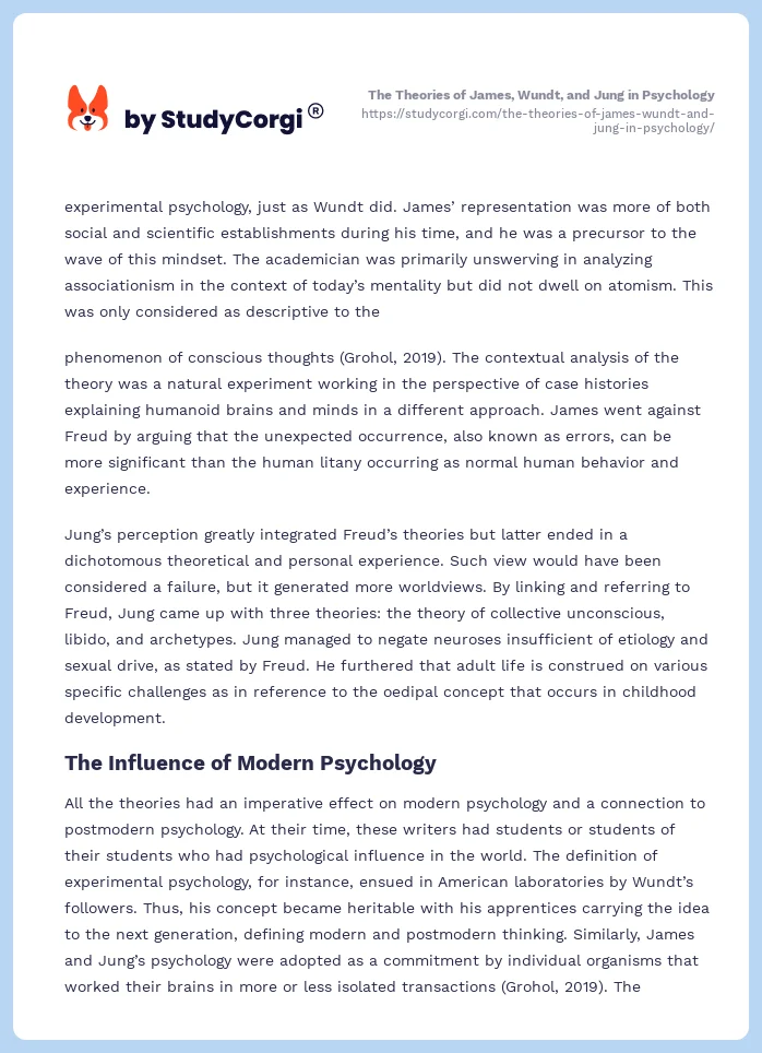 The Theories of James, Wundt, and Jung in Psychology. Page 2