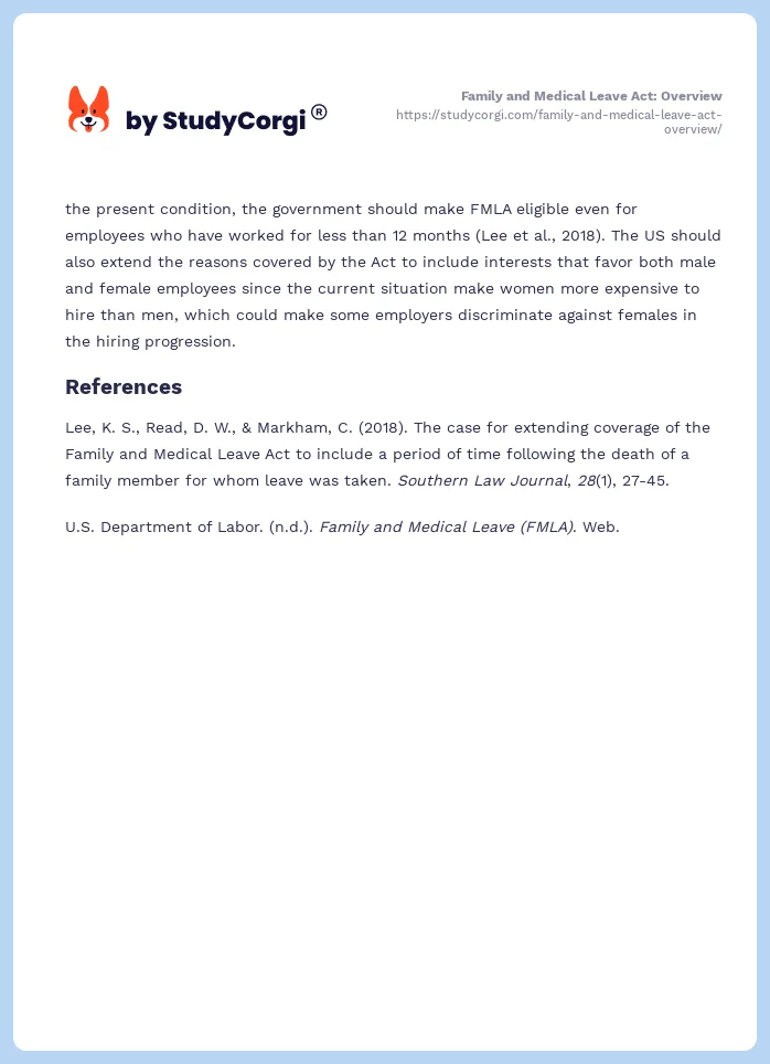 Family and Medical Leave Act: Overview. Page 2