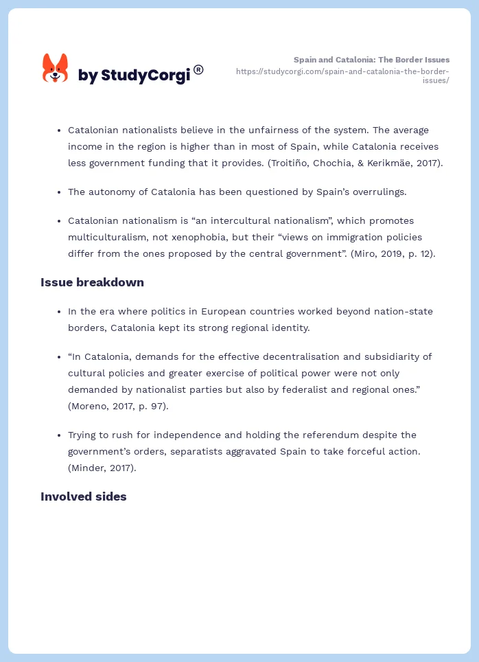 Spain and Catalonia: The Border Issues. Page 2