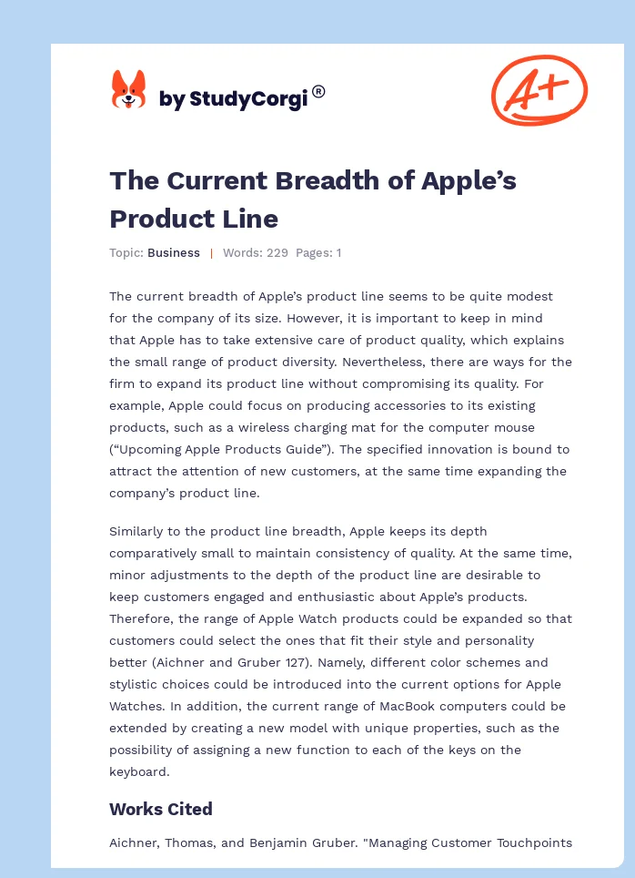 The Current Breadth of Apple’s Product Line. Page 1
