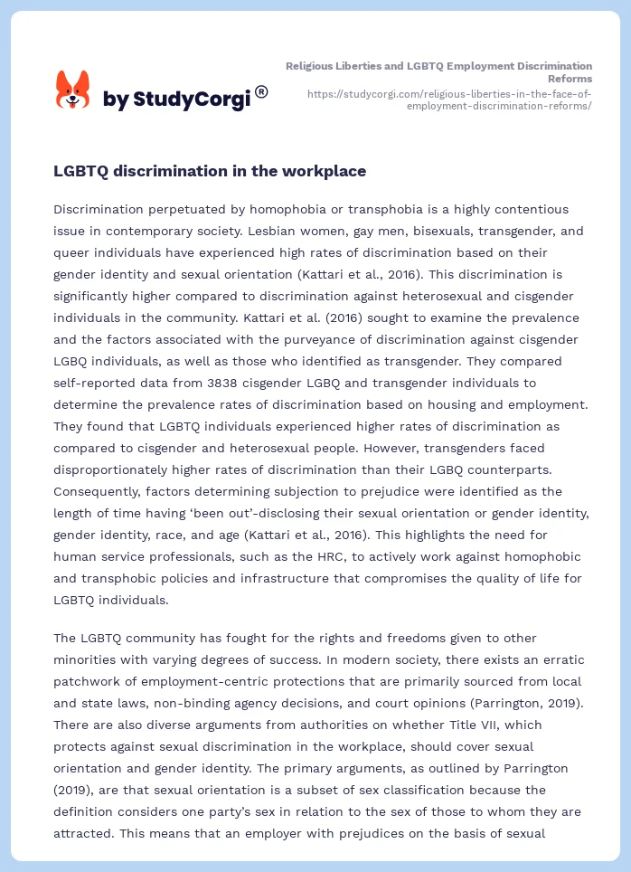 Religious Liberties and LGBTQ Employment Discrimination Reforms. Page 2