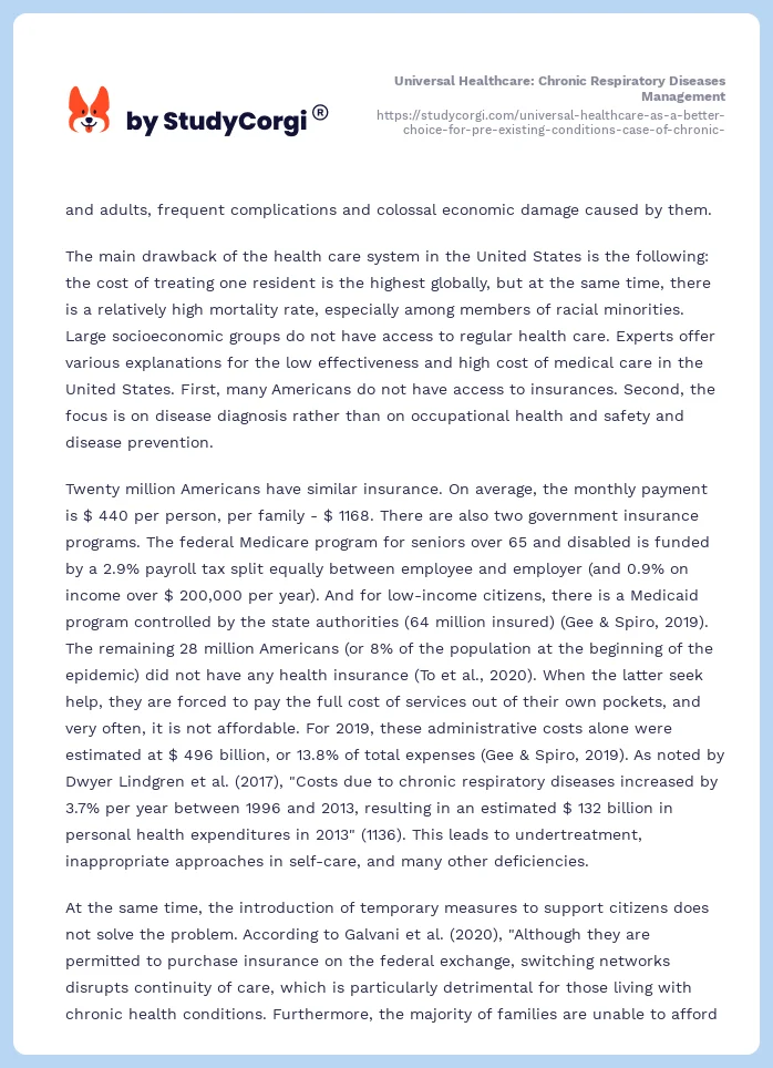 Universal Healthcare: Chronic Respiratory Diseases Management. Page 2