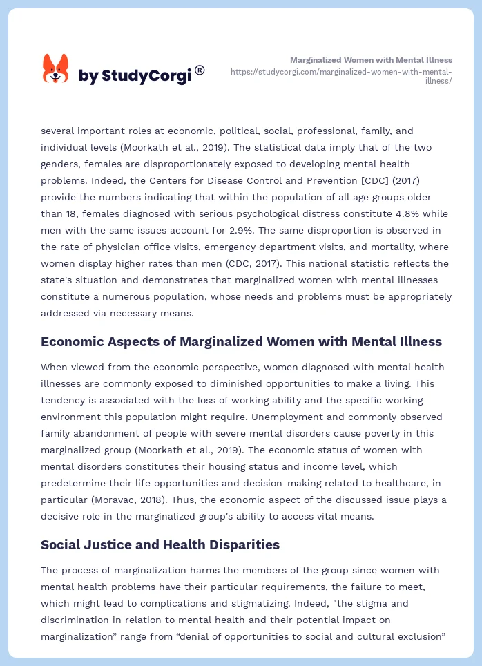 Marginalized Women with Mental Illness. Page 2