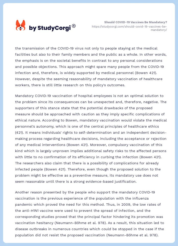 Should COVID-19 Vaccines Be Mandatory?. Page 2