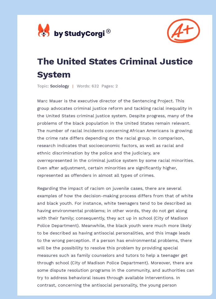 The United States Criminal Justice System. Page 1