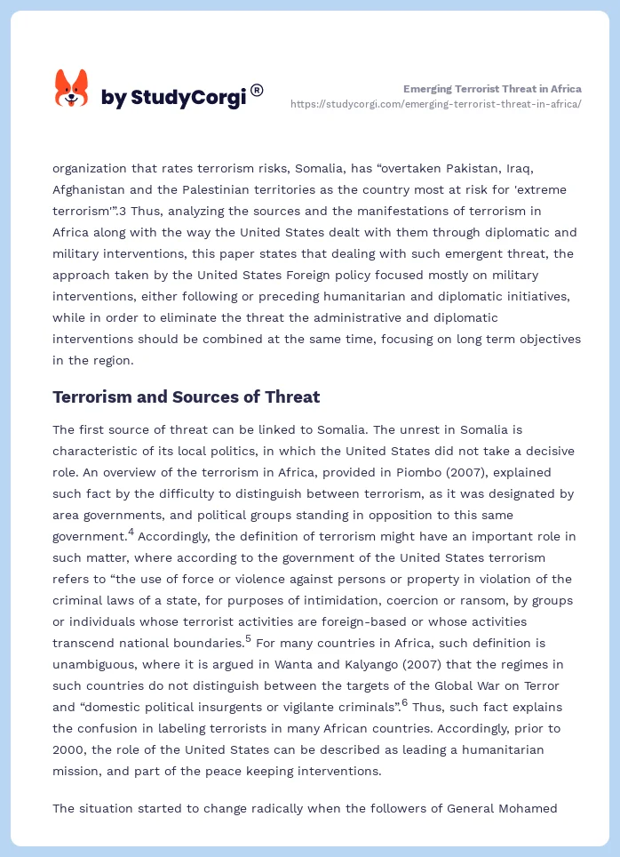Emerging Terrorist Threat in Africa. Page 2