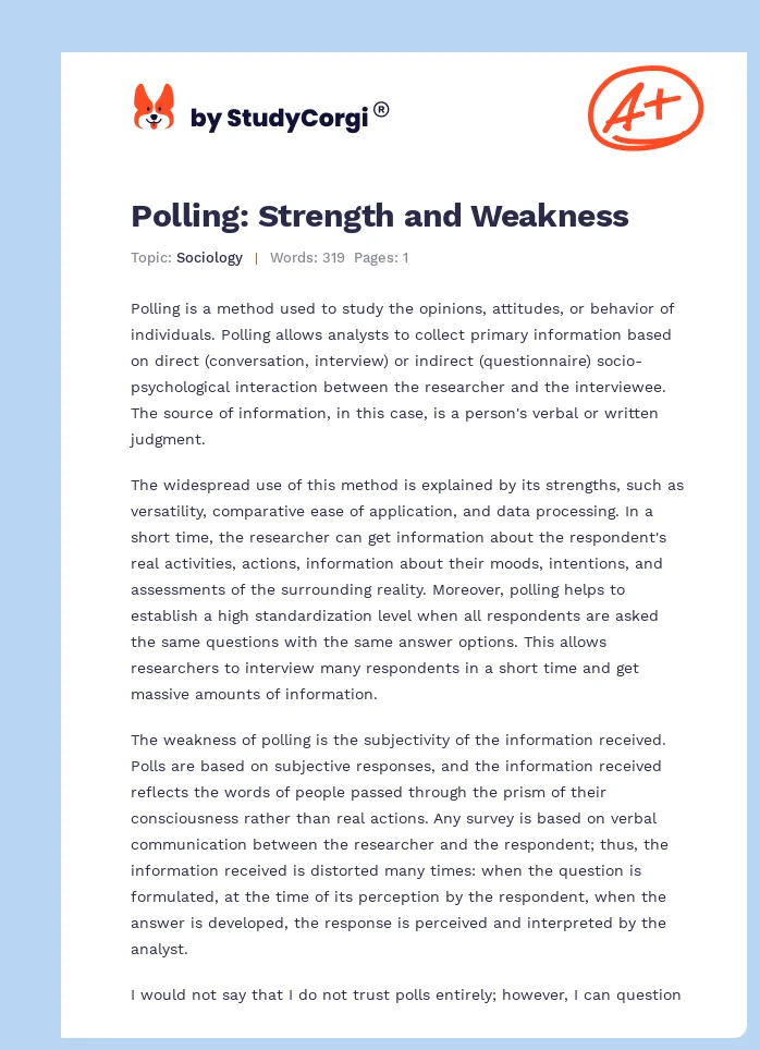 Polling: Strength and Weakness. Page 1